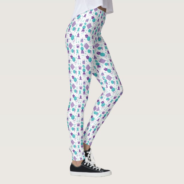 Chess Player Pieces - Party Art Pattern Leggings (Right)