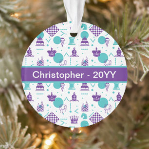 Chess Player Pieces - Party Art Pattern Ornament