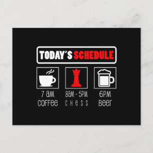 Chess Player Todays Schedule Coffee Chess Holiday Postcard
