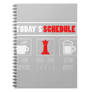Chess Player Todays Schedule Coffee Chess Notebook