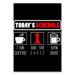 Chess Player   Todays Schedule Coffee Chess Table Number