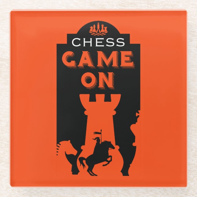 Chess Players Glass Coaster (Front)
