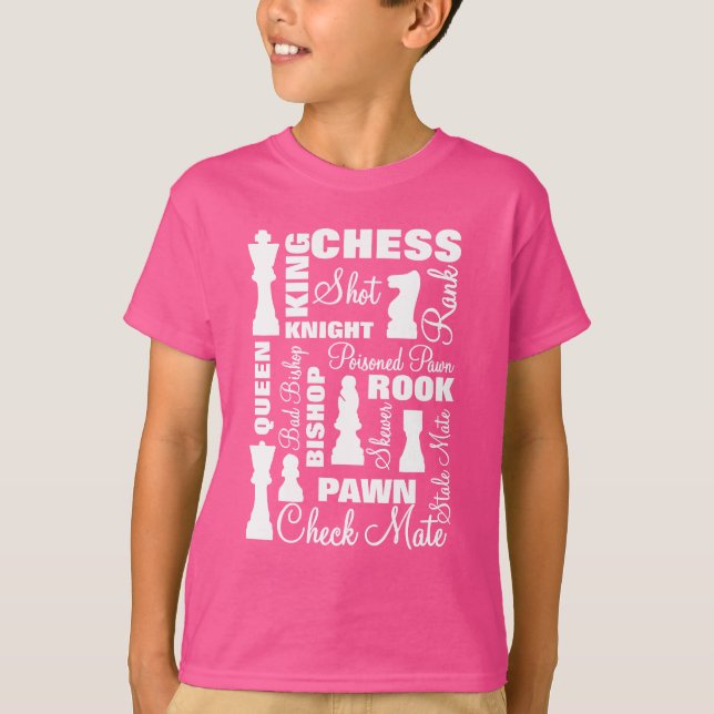 Chess Players Typography Design T-Shirt (Front)