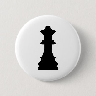 Chess queen 6 cm round badge