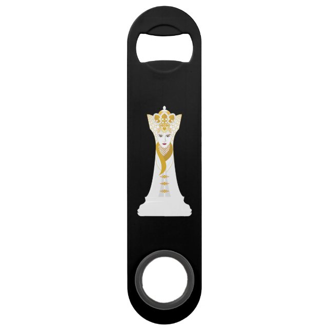Chess queen / black and white bar key (Front)
