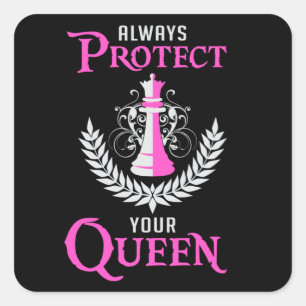 Chess Queen Chess Board Checkmate Board Game Gift Square Sticker
