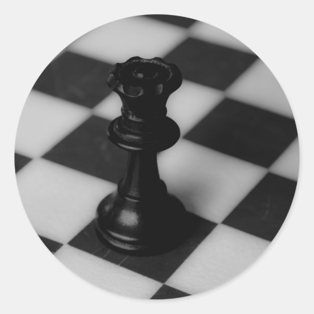 Chess queen classic round sticker (Front)