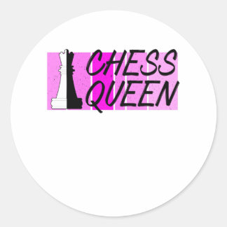 chess queen classic round sticker