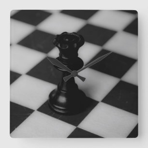 Chess queen square wall clock