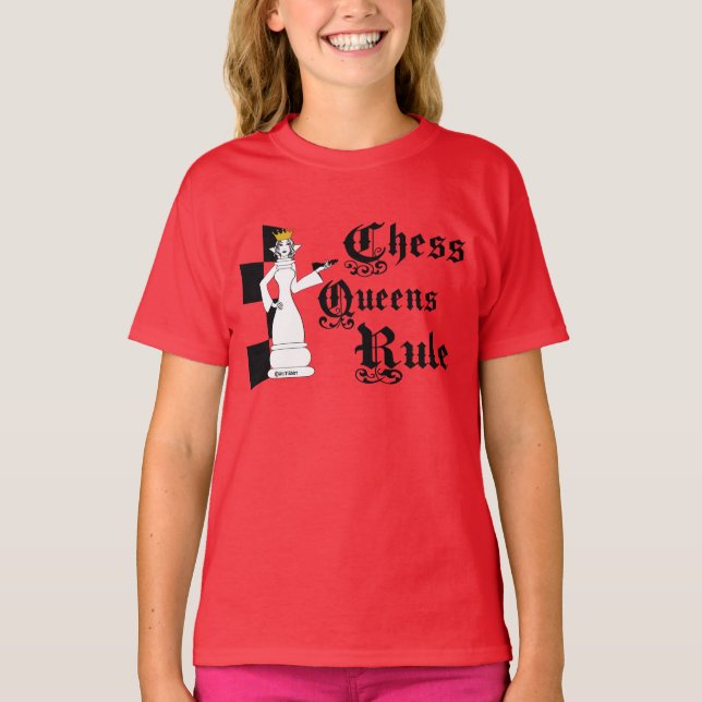 Chess Queen's Rule, Girl Youth T-shirt (Front)
