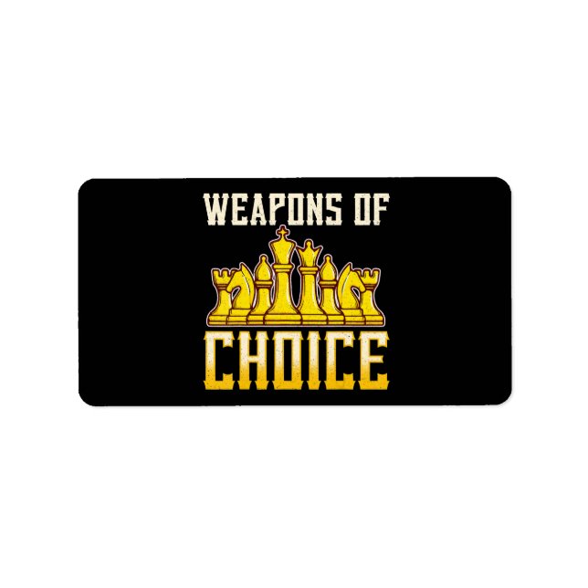 Chess Quote Weapons Of Choice Chess Team Player Label (Front)