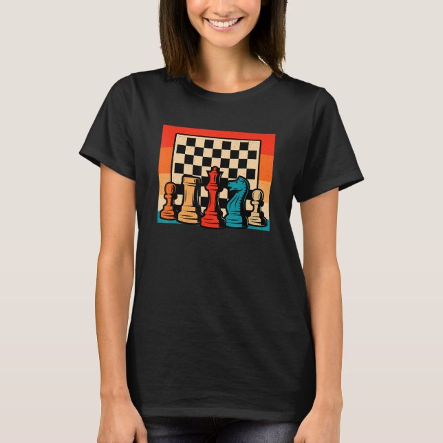 Chess Retro Graphic Chess Player Checkmate Board G T-Shirt (Front)