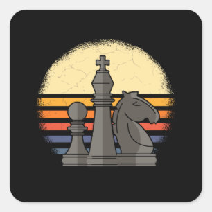 Chess Retro Square Sticker