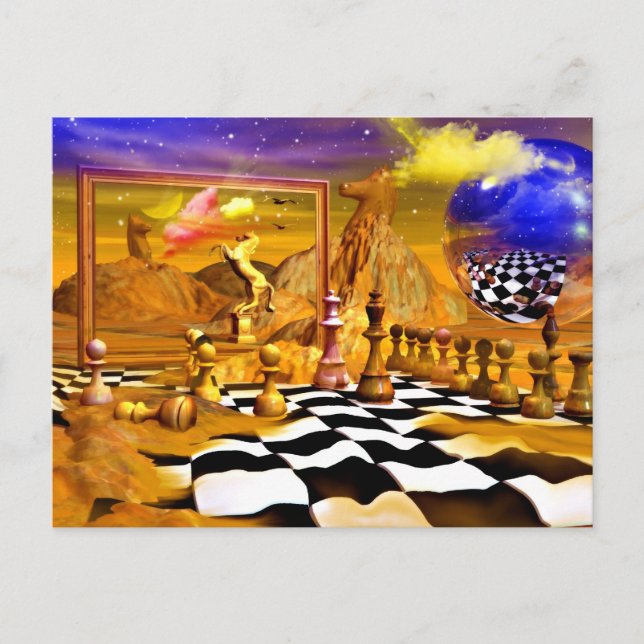 Chess Series, Chess Paintings, Chess art Postcard (Front)