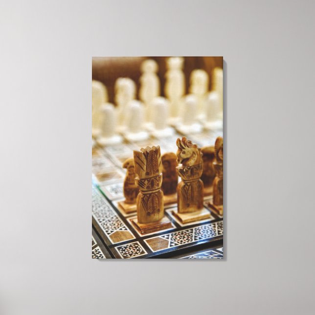 Chess set for sale, Khan el Khalili Bazaar, Canvas Print (Front)
