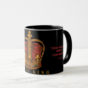 Chess Shakhmaty King Black Red Russian   Mug