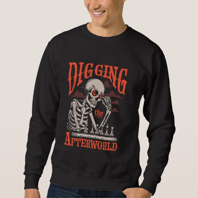 Chess Skeleton Chessboard - Master Chessman Chess Sweatshirt (Front)