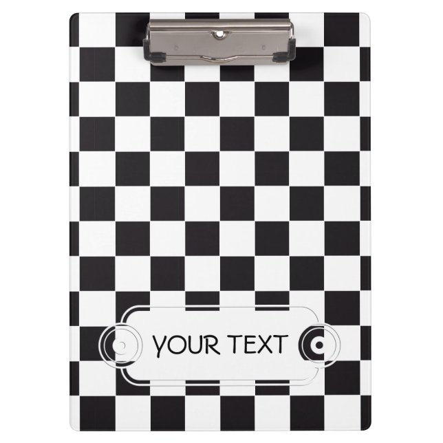 Chess Square Pattern - black + your background Clipboard (Front)