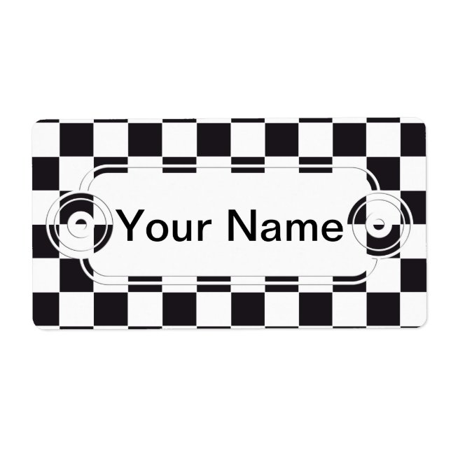 Chess Square Pattern - black + your text & backgr. (Front)