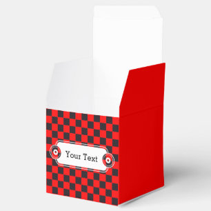 Chess Square Pattern - black + your text & backgr. Favour Box