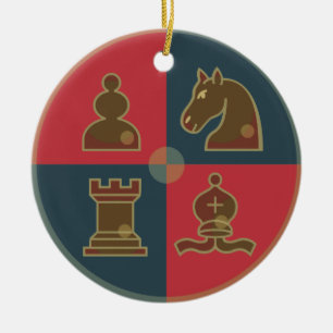 Chess Squares Round Ornament