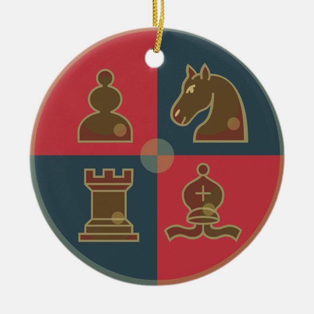 Chess Squares Round Ornament (Front)