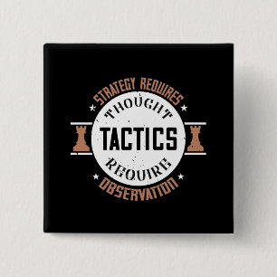 Chess - Strategy requires thought 15 Cm Square Badge