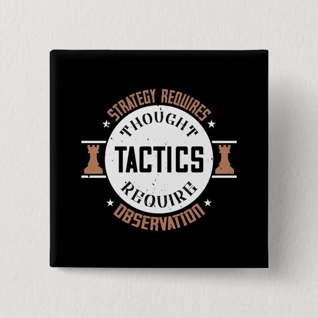 Chess - Strategy requires thought 15 Cm Square Badge (Front)