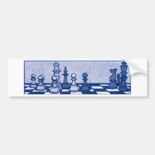 Chess Study in Blue Bumper Sticker