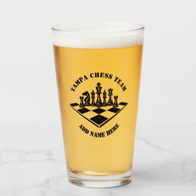 Chess Team Add Name  Glass (Front Filled)