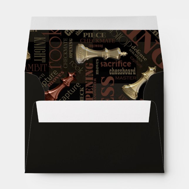 Chess Terms and Pieces Copper and Gold ID784 Envelope (Back (Bottom))