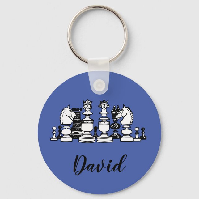 Chess Themed Personalised Keychain (Front)