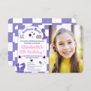 Chess Tournament Birthday Party For Girls Photo 3 Invitation