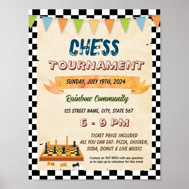 Chess tournament event flyer poster (Front)