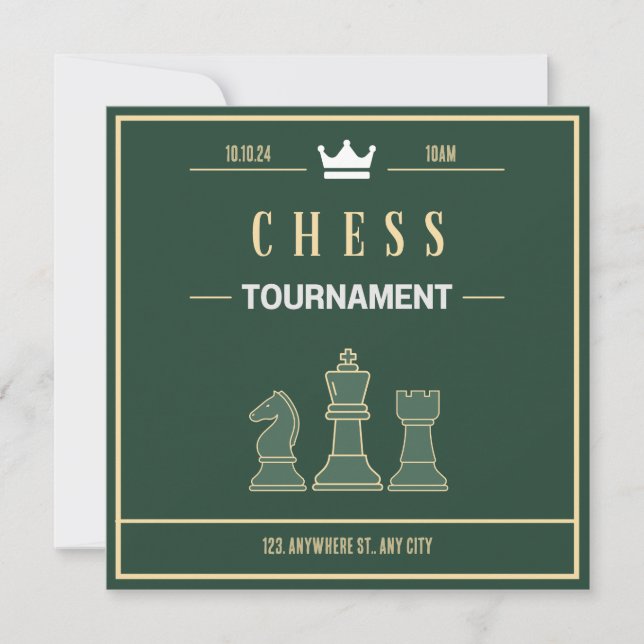 chess tournament event invitation (Front)