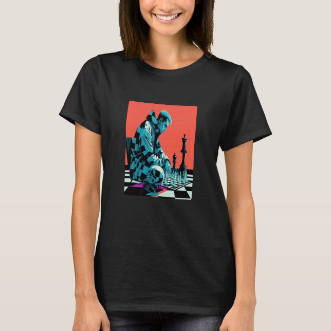 Chess Tournament Fans Retro Pop Chess Player  1 T-Shirt (Front)