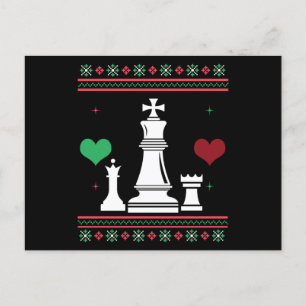 Chess Ugly Christmas Sweater Xmas Postcard