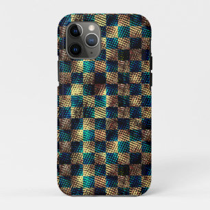 Chess with dirty and scratched effect, yellow blue Case-Mate iPhone case