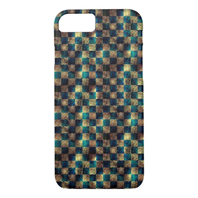 Chess with dirty and scratched effect, yellow blue Case-Mate iPhone case (Back)