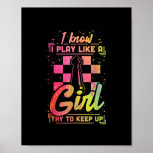 Chess Women Queen Chessfield Team Play Like A Girl Poster