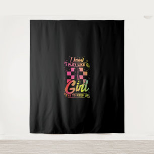 Chess Women Queen Chessfield Team Play Like A Girl Tapestry