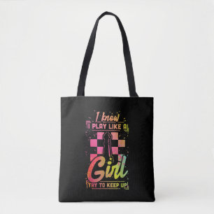Chess Women Queen Chessfield Team Play Like A Girl Tote Bag