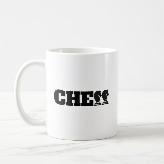 Chess Word Black Knights Creative Clever Game Coffee Mug (Left)