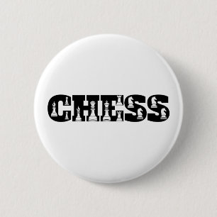 Chess Word Black Letters White Pieces Creative 6 Cm Round Badge