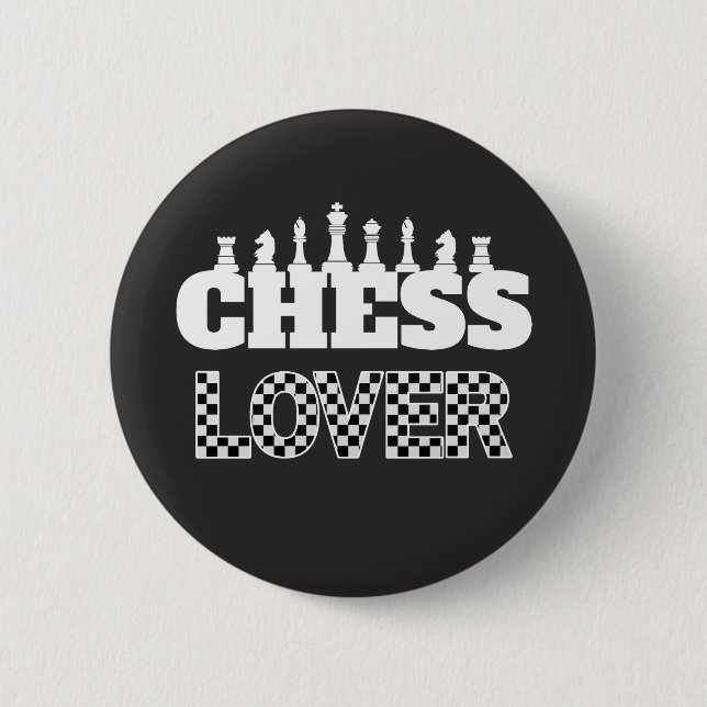 Chess Word White Pieces Lover Board Pattern 6 Cm Round Badge (Front)