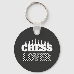 Chess Word White Pieces Lover Board Pattern Key Ring