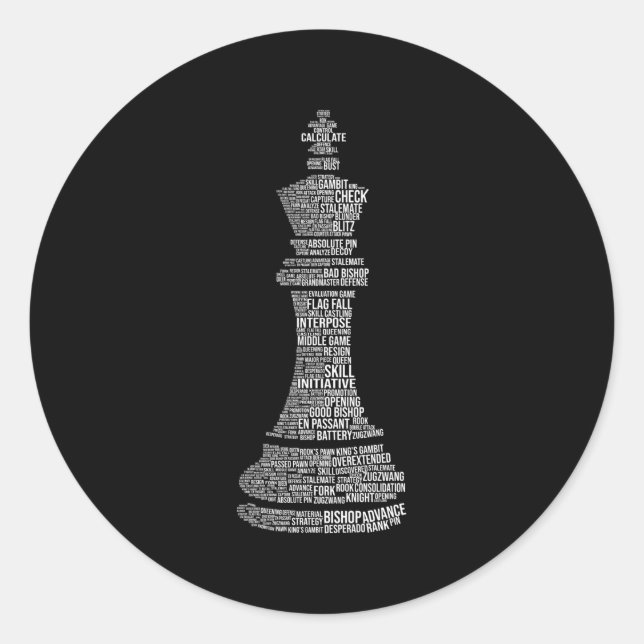 Chess Words Chess Club Chess Player Chess Classic Round Sticker (Front)