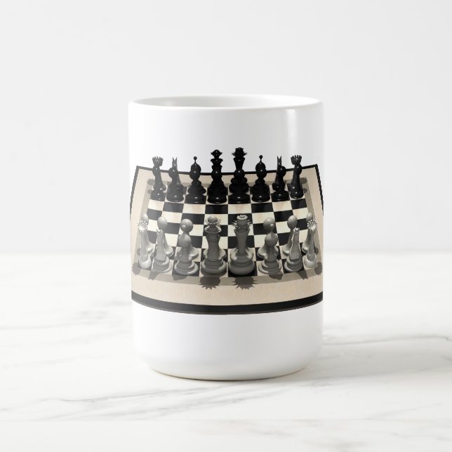 Chessboard and Chess Pieces: Coffee Mug (Center)