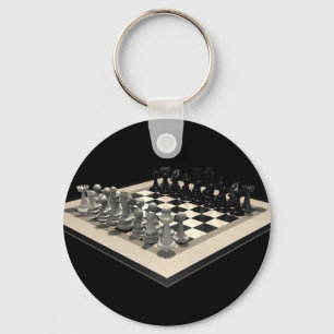 Chessboard and Chess Pieces: Keychain