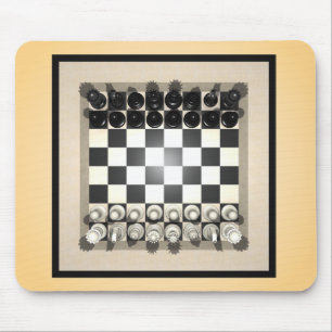 Chessboard and Chess Pieces: Mousepad